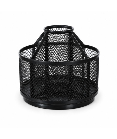 Suport rotativ pentru pixuri cu 5 compartimente, metal