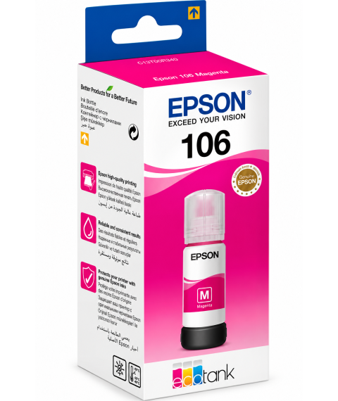 Cerneală Epson T00R340 Magenta EcoTank 106, 70 ml, pentru L7160 / L7180