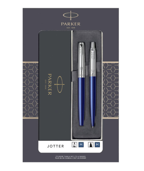 Set Parker Jotter Royal Metal Albastru – stilou + pix