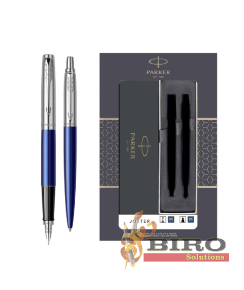 Set Parker Jotter Royal Metal Albastru – stilou + pix