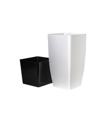 Ghiveci de flori Cvadro Aleana – 27×27×51 cm, polipropilenă