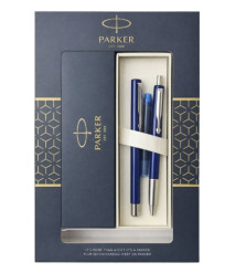 Set Parker Vector Albastru – stilou + pix, casetă cadou cu fereastră