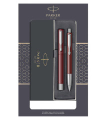 Set Parker Vector Roșu – stilou + pix, casetă cadou cu fereastră