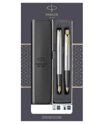 Set Parker Frontier SS GT – stilou + pix, cutie cu fereastră și etui cu fermoar
