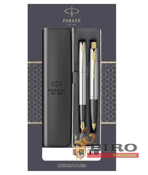 Set Parker Frontier SS GT – stilou + pix, cutie cu fereastră și etui cu fermoar