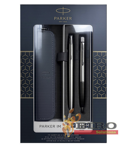 Set Parker Frontier SS CT – stilou + pix, cutie cu fereastră și etui cu fermoar