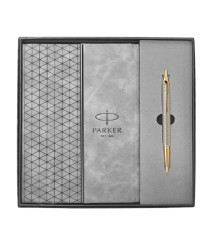 Set Parker IM Premium Silver – pix în casetă + mapă plic Parker