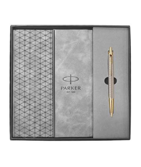 Set Parker IM Premium Silver – pix în casetă + mapă plic Parker