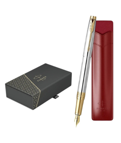 Set Stilou Parker Aster Crom + casetă cadou cu etui