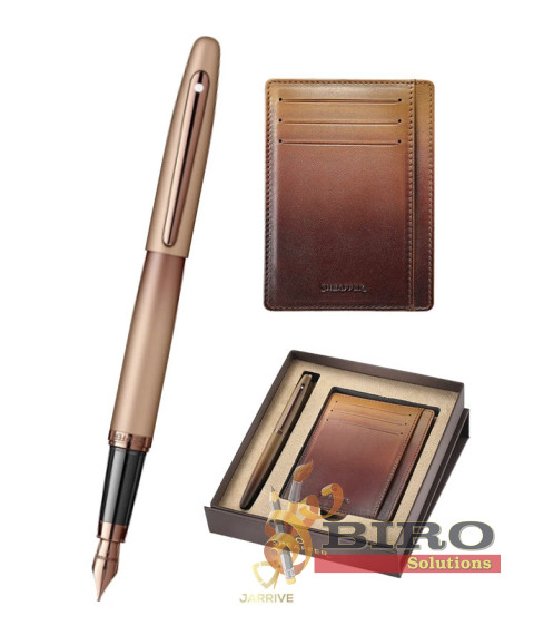 Set Sheaffer VFM Coffee – pix + Card Holder asortat în casetă cadou