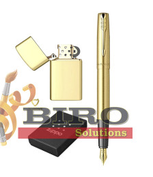 Set cadou Roller Parker Frontier Gold + Brichetă Zippo Executive 204B