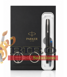Set cadou Parker Frontier Negru – stilou + agendă + cutie metalică + breloc Parker