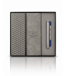 Set Parker IM Rituals Grey – roller + agendă gri cu clapă în casetă cadou