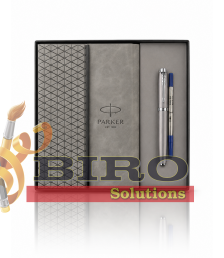 Set Parker IM Rituals Grey – roller + agendă gri cu clapă în casetă cadou