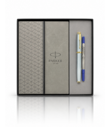 Set Parker IM Rituals Grey – roller + agendă verde cu clapă în casetă cadou