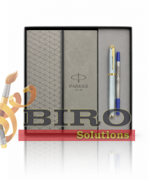 Set Parker IM Rituals Grey – roller + agendă verde cu clapă în casetă cadou