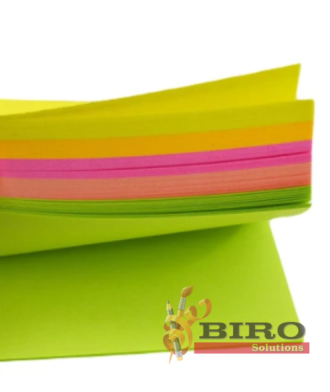 Hîrtie pentru notițe cu lipici 75x75 mm, 100 foi NEON NOKI