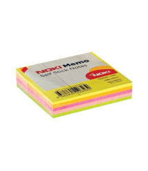 Hîrtie pentru notițe cu lipici 75x75 mm, 100 foi NEON NOKI