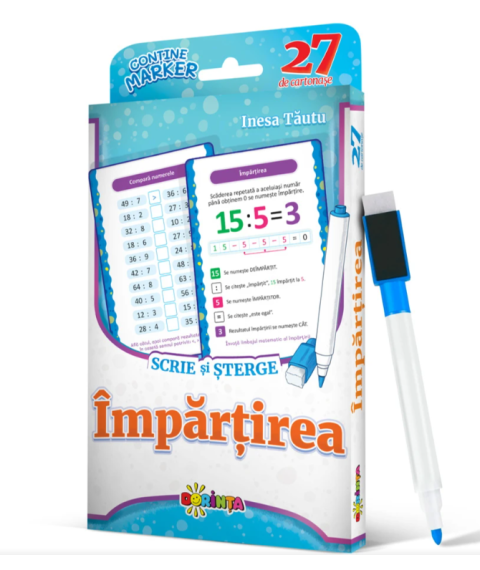 27 de cartonașe. Scrie și șterge. Împărțirea