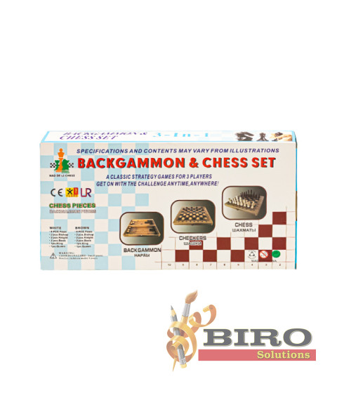 Set de jocuri 2 în 1 Șah și Table, 24,3 × 12,3 cm, New World, cod 167604