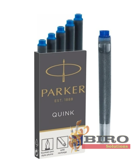 Cartușe lungi Parker Quink, albastre, 5 buc./set