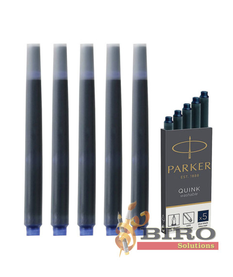 Rezerve cerneală Parker Blue Permanent, albastre, 5 buc./set