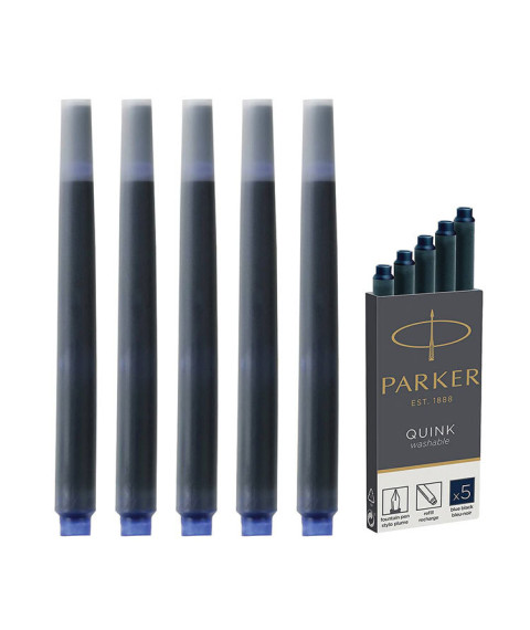 Rezerve cerneală Parker Blue Permanent, albastre, 5 buc./set