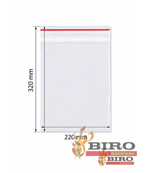 Pungulițe cu zip lock, 230 × 330 mm, 100 buc.