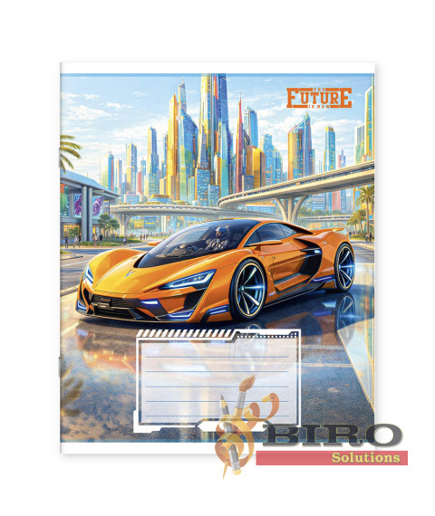 Caiet A5, 24 foi, pătrățele, copertă carton, model 245076