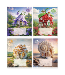Caiet A5, 24 foi, pătrățele, copertă carton, model 245079