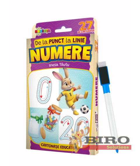 27 de cartonașe educative. De la punct la linie. Numere