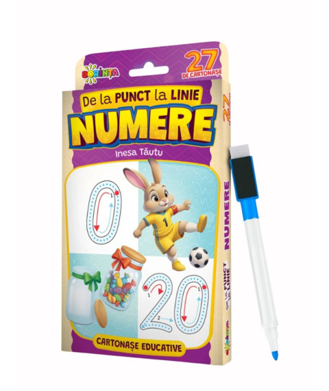 27 de cartonașe educative. De la punct la linie. Numere