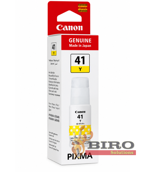 Cerneală Canon GI-41Y Yellow, 70 ml, pentru PIXMA G1420 / G2420 / G2430 / G2460 / G3420 / G3430 / G3460