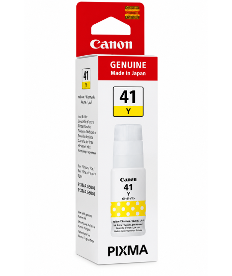 Cerneală Canon GI-41Y Yellow, 70 ml, pentru PIXMA G1420 / G2420 / G2430 / G2460 / G3420 / G3430 / G3460