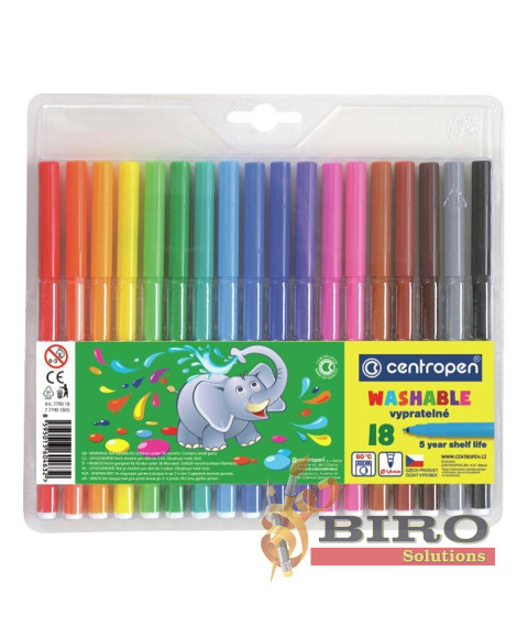 Carioci 18 Culori CENTROPEN WASHABLE