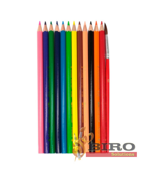 Creioane acuarelă MARCO Superb Writer 4120, 12 culori, cu pensulă