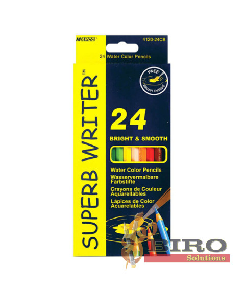 Creioane acuarelă MARCO Superb Writer 4120, 24 culori, cu pensulă