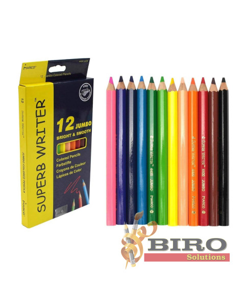Creioane colorate MARCO Superb Writer Jumbo 4400, 12 culori, hexagonale