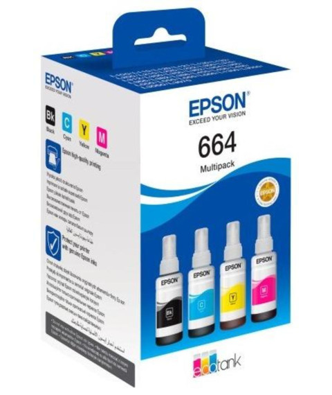 Чернила Epson T66464A CMYK MultiPack для L100/110/120/130/132/200/210/220, 4 × 70 мл
