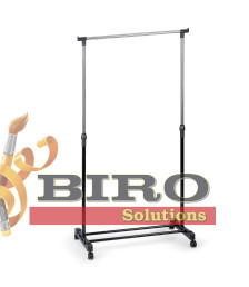 Suport umerașe haine Massido MS-860 – 157×77 cm, negru-argintiu 