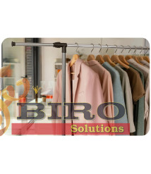 Suport umerașe haine Massido MS-860 – 157×77 cm, negru-argintiu 