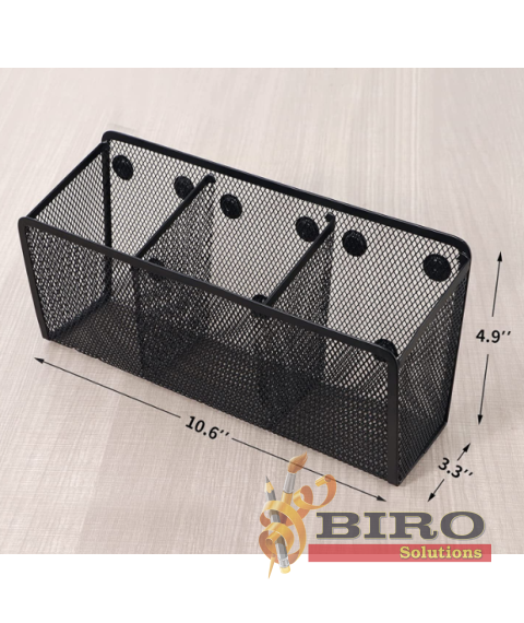 Suport magnetic din plasă, 3 compartimente, metalic