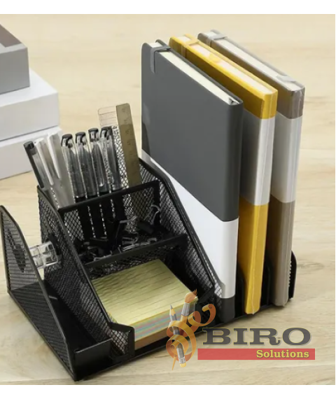 Organizator de birou din plasă pentru jurnal, metali