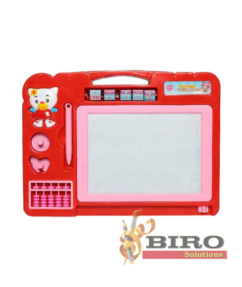 Tabla magnetica pentru copii pisica, art. 8014, rosie, cod 58645