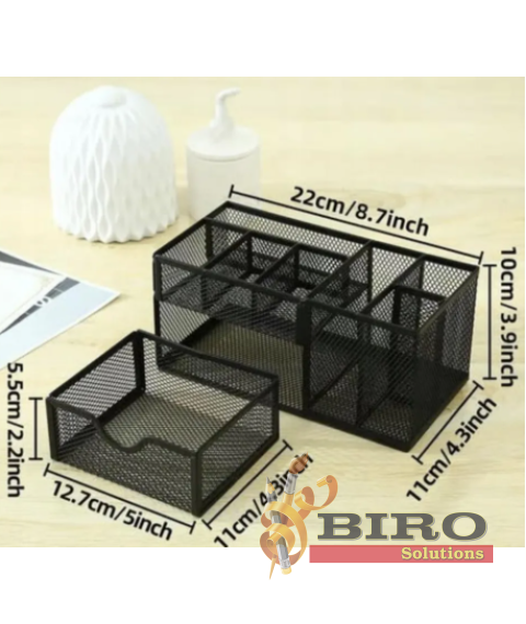 Organizator de birou din plasă Union cu 1 sertar, metalic