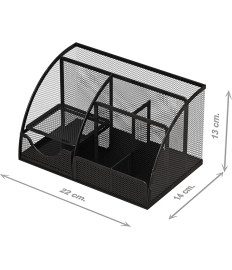 Organizator de birou din plasă cu 7 compartimente, metalic