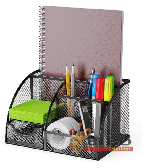 Organizator de birou din plasă cu 7 compartimente, metalic