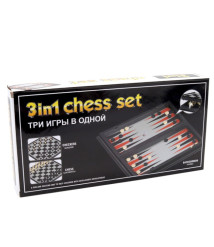 Joc de masă magnetic 3 în 1 (Șah / Dame / Table), cod 114665