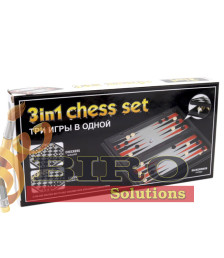 Joc de masă magnetic 3 în 1 (Șah / Dame / Table), cod 114665