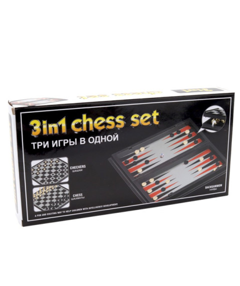 Joc de masă magnetic 3 în 1 (Șah / Dame / Table), cod 114665